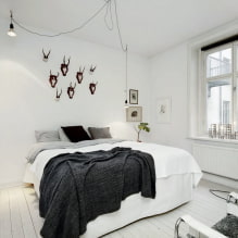 Beyaz tonlarda yatak odası: iç mekanda fotoğraf, tasarım örnekleri-5