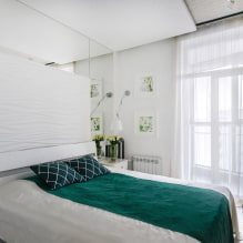 Soveværelse i hvide toner: foto i interiøret, designeksempler-6