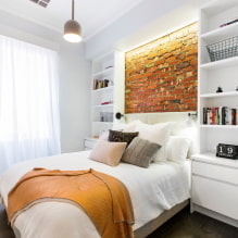 غرفة نوم بألوان بيضاء: الصورة في الداخل ، أمثلة التصميم - 7