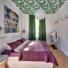 Smalt soveværelse: foto i interiøret, eksempler på layout, hvordan seng-7 arrangeres