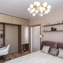 Slaapkamer in beige tinten: foto in het interieur, combinaties, voorbeelden met heldere accenten-5