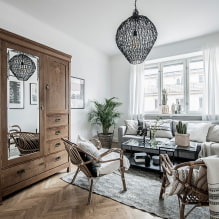 Obývací pokoj ve skandinávském stylu: funkce, skutečné fotografie v interiéru-0