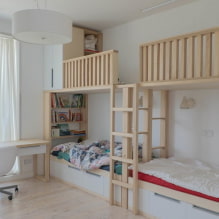 Dětský pokoj pro děti různých pohlaví: zónování, fotografie v interiéru-0