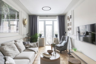 Ruang tamu dengan warna kelabu: kombinasi, tip reka bentuk, contoh di kawasan pedalaman