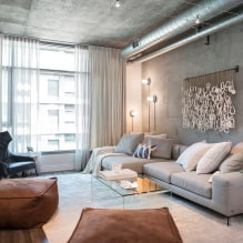 Obývací pokoj v šedých tónech: kombinace, designové tipy, příklady v interiéru-0