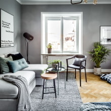 غرفة المعيشة بألوان رمادية: مجموعات ، نصائح تصميم ، أمثلة في الداخل -1