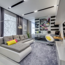 Obývací pokoj v šedých tónech: kombinace, designové tipy, příklady v interiéru-5