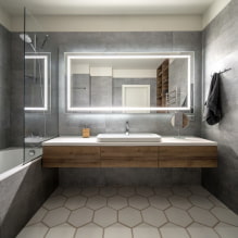 Salle de bain grise: caractéristiques de conception, photos, meilleures combinaisons-2