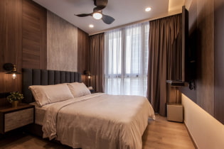 Dormitori en tons marrons: característiques, combinacions, fotos a l'interior