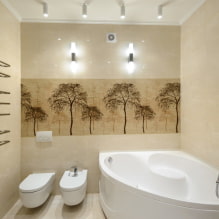 Kylpyhuoneen sisustus yhdistettynä wc-8: een