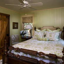 غرفة نوم على الطراز الريفي: أمثلة في الداخل ، ميزات التصميم -1