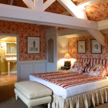 Slaapkamer in landelijke stijl: voorbeelden in het interieur, ontwerpkenmerken-2