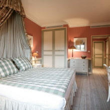 غرفة نوم على الطراز الريفي: أمثلة في الداخل ، ميزات التصميم -3