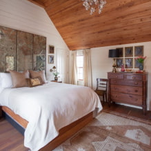 Slaapkamer in landelijke stijl: voorbeelden in het interieur, ontwerpkenmerken-4