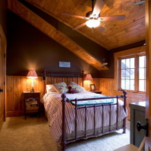 Slaapkamer in landelijke stijl: voorbeelden in het interieur, ontwerpkenmerken-5