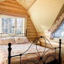 Sypialnia w stylu wiejskim: przykłady we wnętrzu, cechy konstrukcyjne-7