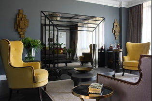 Stue i art deco stil - udførelsen af ​​luksus og komfort i interiøret