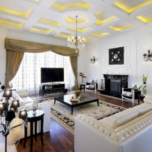 Obývací pokoj v moderním stylu: designové prvky, fotografie v interiéru-6