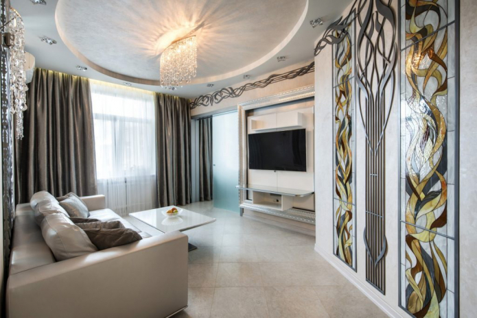 Obývací pokoj v moderním stylu: designové prvky, fotografie v interiéru