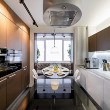 Køkken design kombineret med en altan: foto i interiøret, ideer til arrangement-4