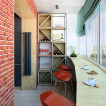 Reka bentuk dapur digabungkan dengan balkoni: foto di pedalaman, idea untuk susunan-7