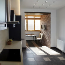 Kuchyňský design v kombinaci s balkonem: fotografie v interiéru, nápady na uspořádání-8