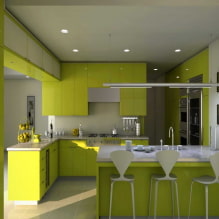Vihreä keittiö: valokuvia, suunnitteluideoita, yhdistelmiä muiden värien kanssa-5