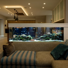 Aquarium in het interieur: foto's, uitzichten, echte voorbeelden van design-1