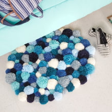 ¿Cómo hacer una alfombra con pompones con tus propias manos? -8