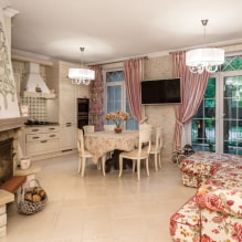 Come decorare l'interno di una cucina-soggiorno in stile provenzale? -6