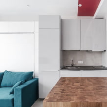 Cuina-sala d'estar de 12 m² m. - dissenys, fotos reals i idees de disseny-0