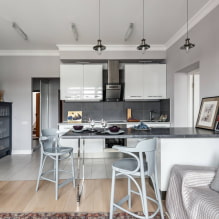 Keuken-woonkamer in Scandinavische stijl: foto's en ontwerpregels-1