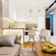 Mutfak-oturma odası 16 metrekare - tasarım kılavuzu-3