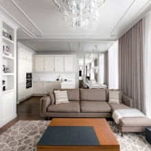 Cuina-sala d'estar de 25 metres quadrats: una visió general de les millors solucions -2