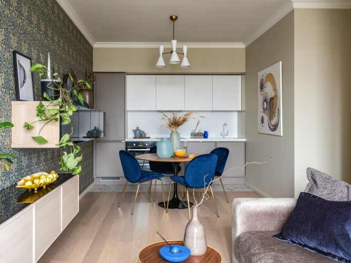 Kuchyň-obývací pokoj 25 m2 - přehled nejlepších řešení