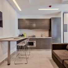 Parhaat valokuvat ja suunnitteluideat keittiö-olohuoneelle, joka on kooltaan 15 m². m-1