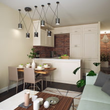 Les meilleures photos et idées de design pour une cuisine-salon de 15 m². m-3