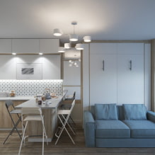 Les meilleures photos et idées de design pour une cuisine-salon de 15 m². m-8