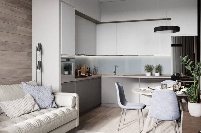 Najlepšie fotografie a nápady na dizajn kuchyne-obývacej izby 15 štvorcových. m.