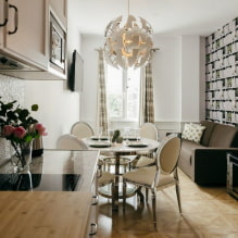 Kā izrotāt virtuves-dzīvojamās istabas 17 kv.m interjera dizainu? -5