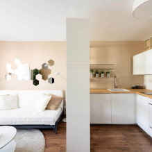 Kā izrotāt virtuves-dzīvojamās istabas 17 kv.m interjera dizainu? -7