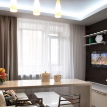 Kuchyň-obývací pokoj 14 m2 - recenze nejlepších řešení-0