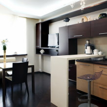 Cuisine-salon 14 m² - examen photo des meilleures solutions-8