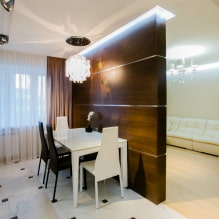 غرفة المعيشة والمطبخ الداخلية في خروتشوف: صور وأفكار حقيقية -2