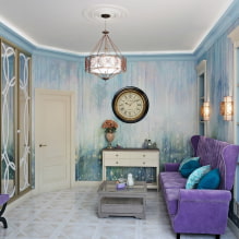 غرفة المعيشة بألوان زرقاء: صورة ، مراجعة لأفضل الحلول - 8