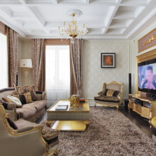 Interiér obývacej izby v klasickom štýle: skutočné fotografie a nápady-3