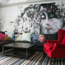 Paper pintat modern a l'interior de la sala d'estar-2