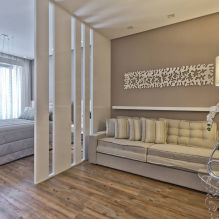 Spálňa a obývacia izba v jednej miestnosti: príklady zónovania a dizajnu-4