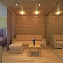Ložnice a obývací pokoj v jedné místnosti: příklady zónování a design-7