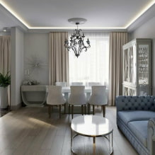 Jak vytvořit stylový design obývacího pokoje v Chruščově? -0